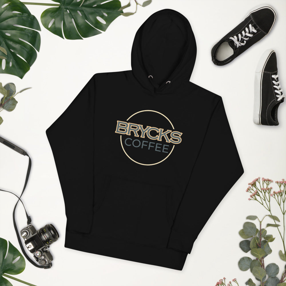 Black Brycks Coffee logo hoodie perfect for coffee drinkers