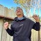 Brycks Coffee Black Embroidered Hoodie Cotton - Wearing Size L