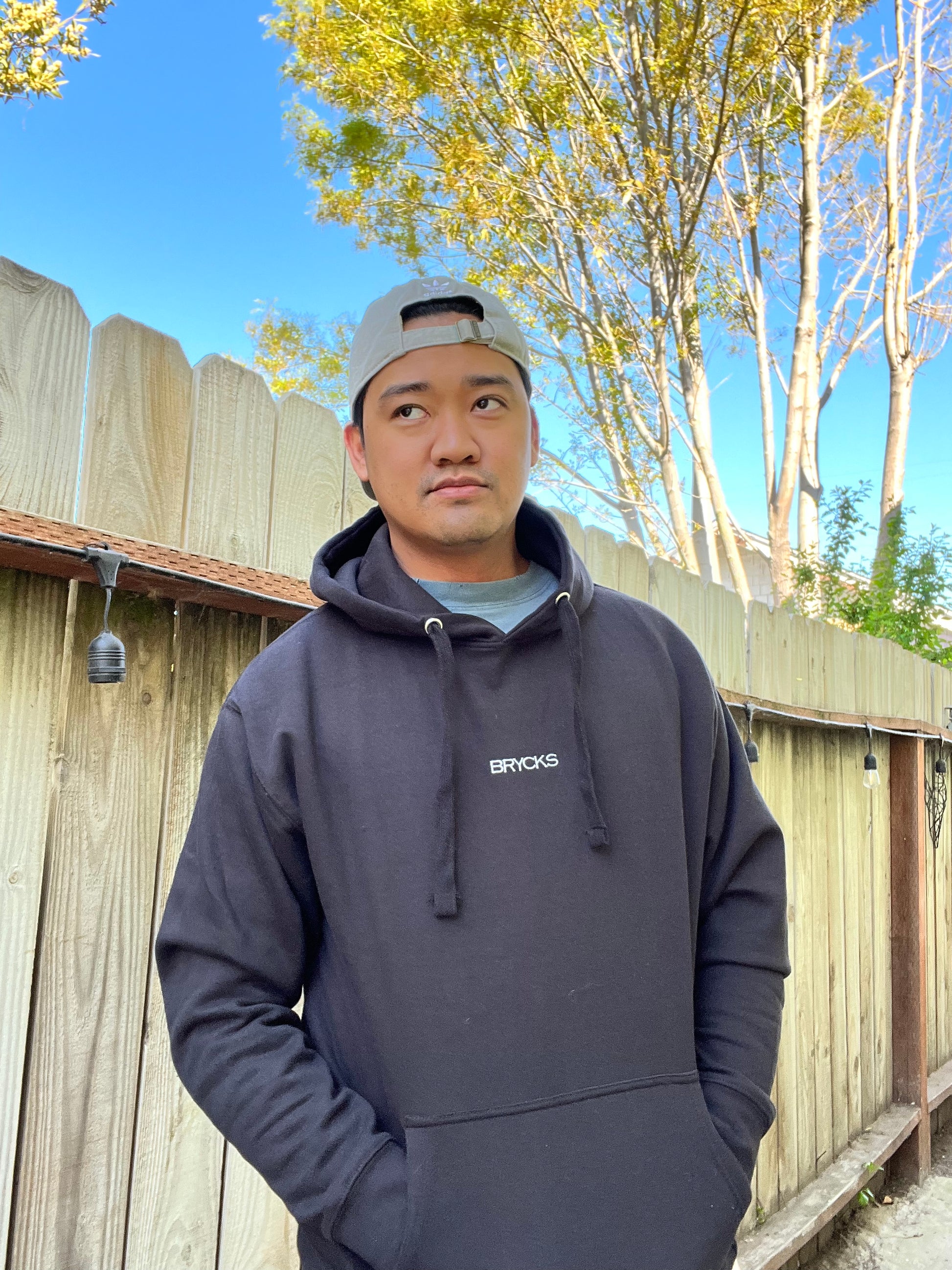 Brycks Coffee Black Embroidered Hoodie Cotton - Wearing size L