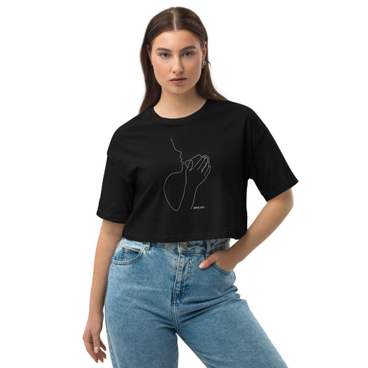 Coffee Drinker Crop Top - black